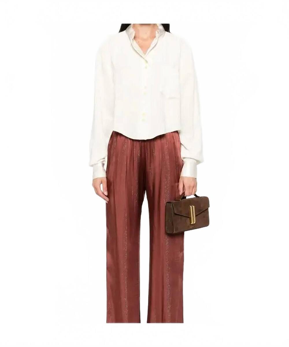 NEW FORTE FORTE women's velvet boxy shirt in giglio